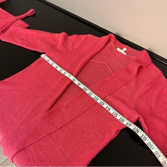 Eileen Fisher 100% Hemp coral pink coordinate knit Set,top and open cardigan - Picture 11 of 16